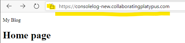 My blog running on an Azure hosted static web app accessed via a custom domain